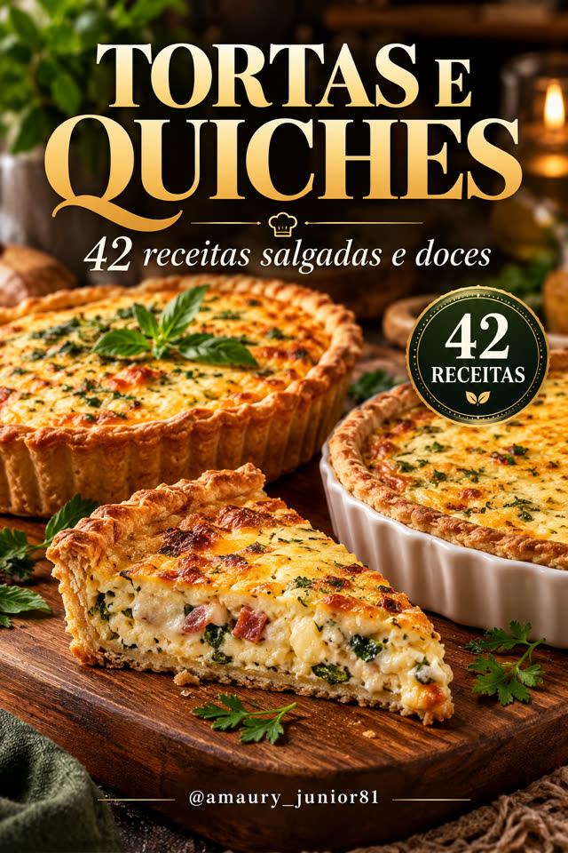 Capa do e-book Tortas e Quiches, por Amaury Junior