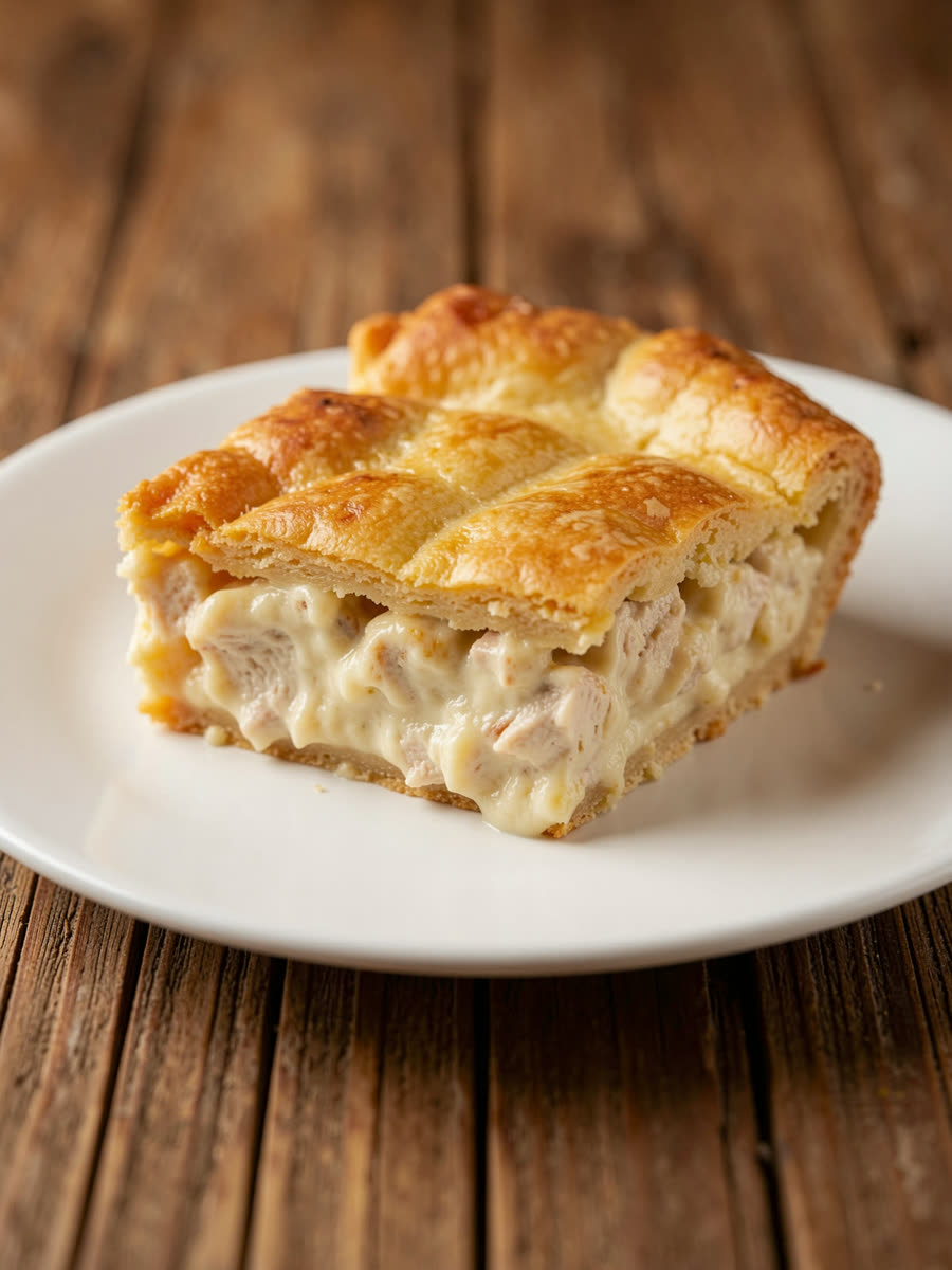 Torta salgada de frango dourada
